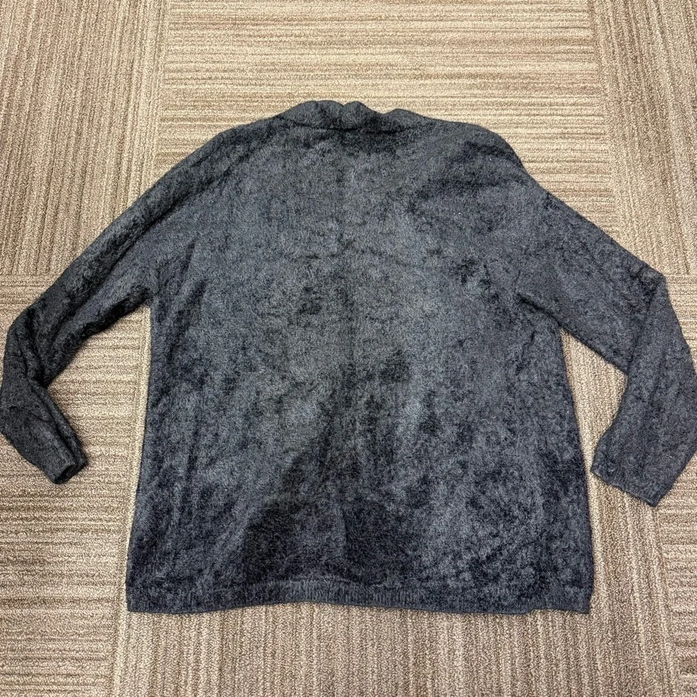 Cliche Black Women's Knit Fur Cardigan Casual Loungewear - Picture 7 of 7